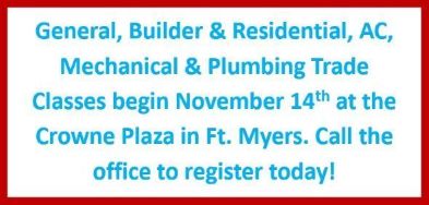 SW FL Trade Classes begin November 14th